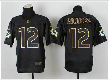Green Bay Packers #12 Aaron Rodgers Black Gold No. Fashion NFL Elite Jersey Green Bay Packers #12 Aaron Rodgers Black Gold No. Fashion NFL Elite Jersey