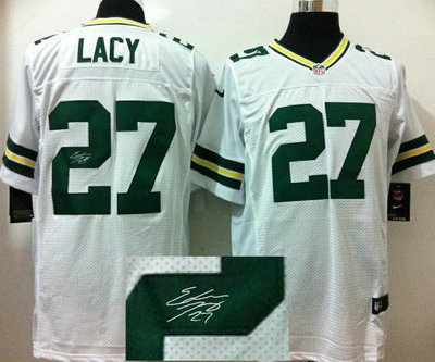 NEW NFL Green Bay Packers 27# Eddie Lacy White Signed Jerseys-Elite NEW NFL Green Bay Packers 27# Eddie Lacy White Signed Jerseys-Elite