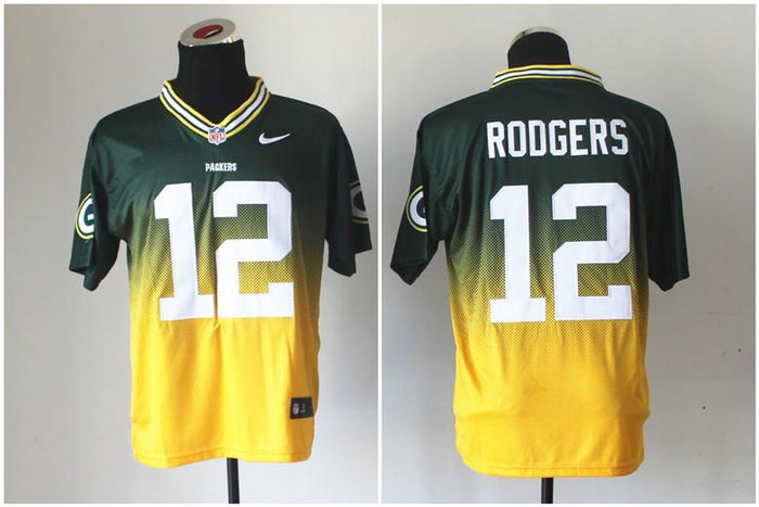 NEW Green Bay Packers #12 Aaron Rodgers Green Yellow Drift Fashion II Elite NFL Jerseys NEW Green Bay Packers #12 Aaron Rodgers Green Yellow Drift Fashion II Elite NFL Jerseys