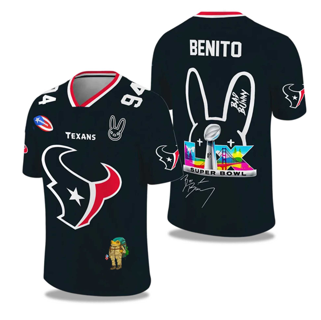 Men's Houston Texans 2025 2026 Bowl LX Print Jersey Men's Houston Texans 2025 2026 Bowl LX Print Jersey