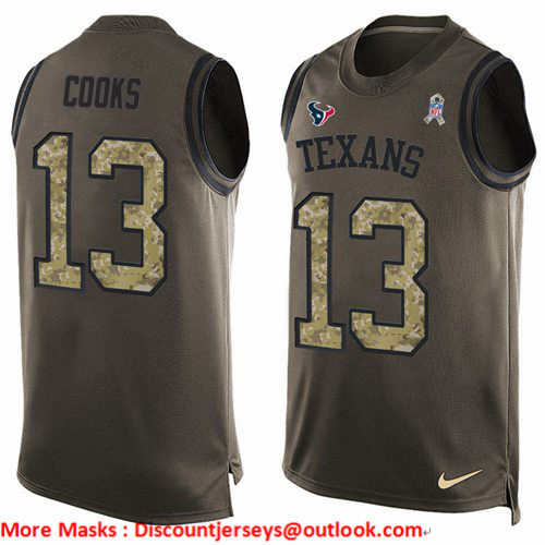 Nike Texans #13 Brandin Cooks Green Men's Stitched NFL Limited Salute To Service Tank Top Jersey Nike Texans #13 Brandin Cooks Green Men's Stitched NFL Limited Salute To Service Tank Top Jersey