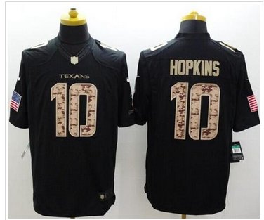 NEW Houston Texans #10 DeAndre Hopkins Black NFL Limited Salute to Service jersey