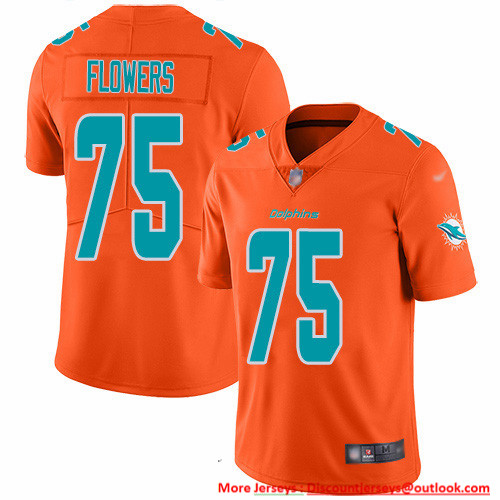 Nike Dolphins #75 Ereck Flowers Orange Men's Stitched NFL Limited Inverted Legend Jersey