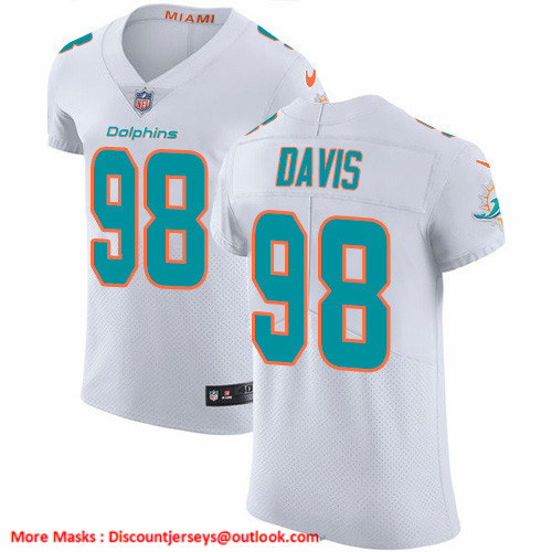 Nike Dolphins #98 Raekwon Davis White Men's Stitched NFL New Elite Jersey