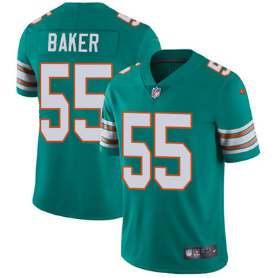Nike Dolphins #55 Jerome Baker Aqua Green Alternate Men's Stitched NFL Vapor Untouchable Limited Jersey Nike Dolphins #55 Jerome Baker Aqua Green Alternate Men's Stitched NFL Vapor Untouchable Limited Jersey