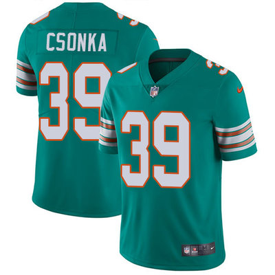 Nike Dolphins #39 Larry Csonka Aqua Green Alternate Men's Stitched NFL Vapor Untouchable Limited Jersey Nike Dolphins #39 Larry Csonka Aqua Green Alternate Men's Stitched NFL Vapor Untouchable Limited Jersey
