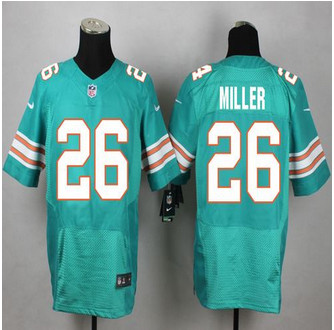 New Miami Dolphins #26 Lamar Miller Aqua Green Alternate Men's Stitched NFL Elite Jersey