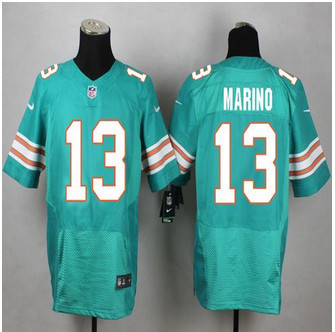 New Miami Dolphins #13 Dan Marino Aqua Green Alternate Men's Stitched NFL Elite Jersey