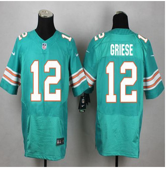 New Miami Dolphins #12 Bob Griese Aqua Green Alternate Men's Stitched NFL Elite Jersey