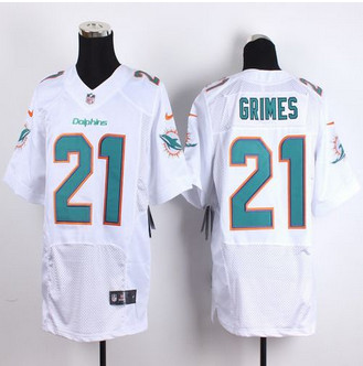New Miami Dolphins #21 Brent Grimes White Men's Stitched NFL New Elite Jersey New Miami Dolphins #21 Brent Grimes White Men's Stitched NFL New Elite Jersey