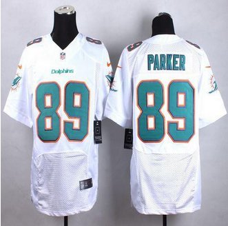 New Miami Dolphins #89 DeVante Parker White Men's Stitched NFL New Elite Jersey