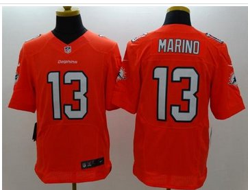 NEW Miami Dolphins #13 Dan Marino Orange Alternate NFL Elite Jersey
