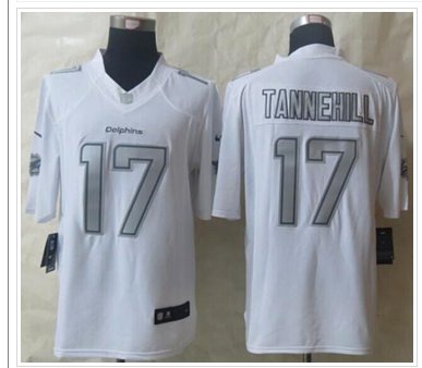 NEW Miami Dolphins #17 Ryan Tannehill White NFL Limited Platinum Jersey