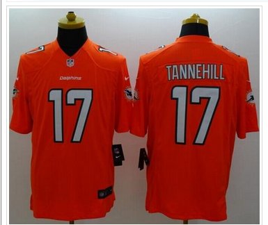NEW Miami Dolphins #17 Ryan Tannehill Orange Alternate NFL Limited Jersey