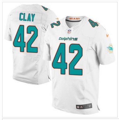 Nike Miami Dolphins #42 Charles Clay White NFL New Elite Jersey