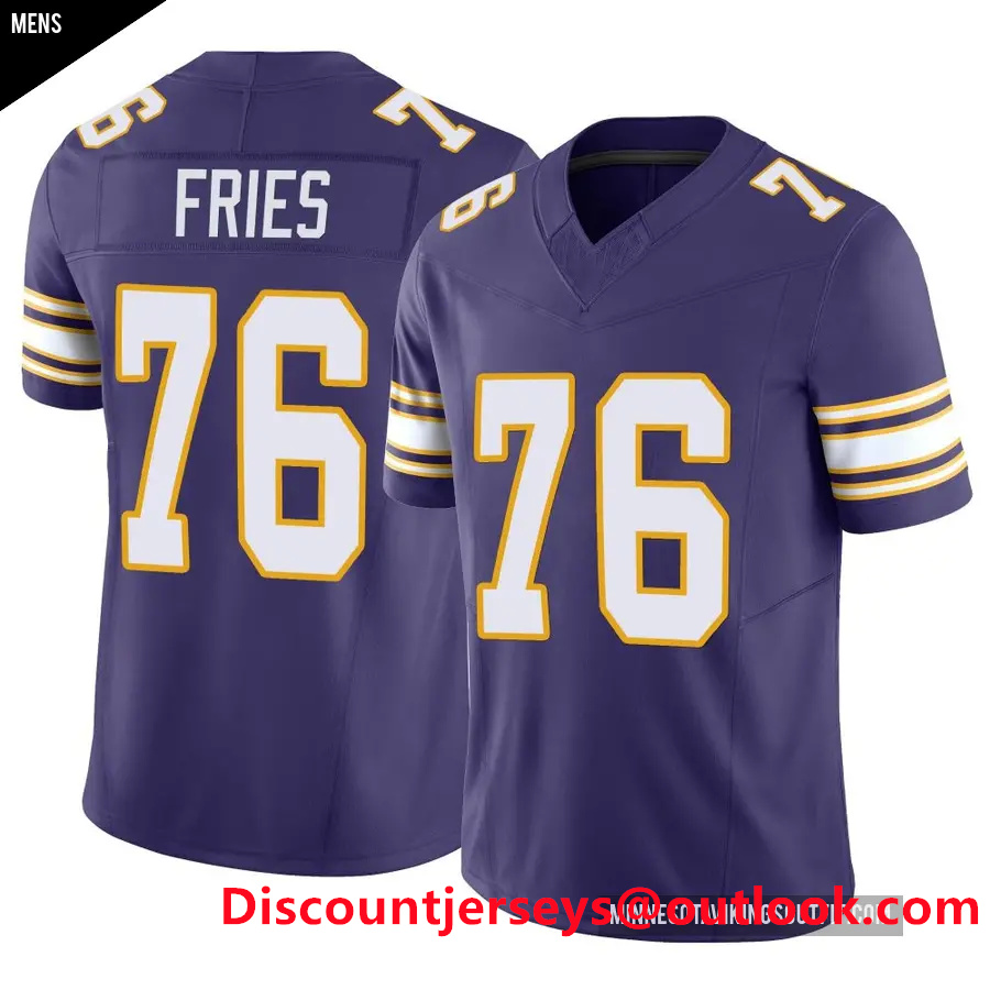 Men's Minnesota Vikings ＃76 Will Fries Purple Limited Classic Vapor F.U.S.E. Jersey