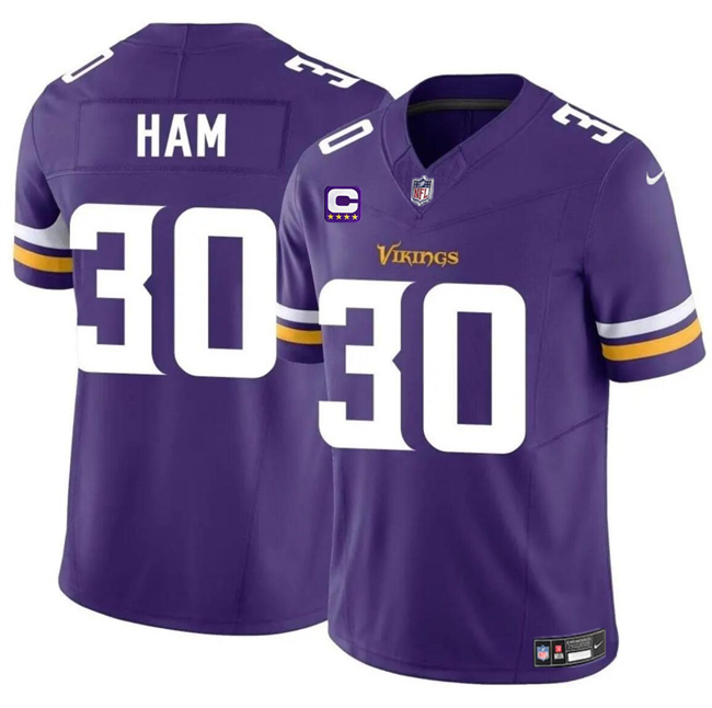 Men's Minnesota Vikings #30 C.J. Ham Purple 2024 F.U.S.E. With 4-Star C Patch Vapor Untouchable Limited Stitched Jersey Men's Minnesota Vikings #30 C.J. Ham Purple 2024 F.U.S.E. With 4-Star C Patch Vapor Untouchable Limited Stitched Jersey