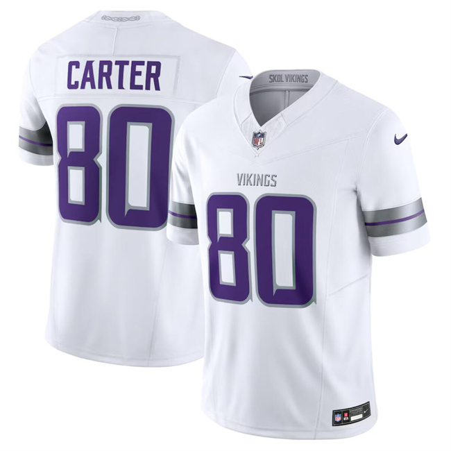 Men's Minnesota Vikings #80 Cris Carter White F.U.S.E. Winter Warrior Limited Stitched Jersey Men's Minnesota Vikings #80 Cris Carter White F.U.S.E. Winter Warrior Limited Stitched Jersey
