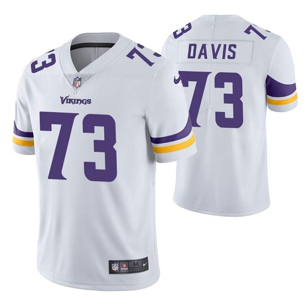 Men's Minnesota Vikings #73 Jesse Davis White Vapor Untouchable Stitched Jersey Men's Minnesota Vikings #73 Jesse Davis White Vapor Untouchable Stitched Jersey