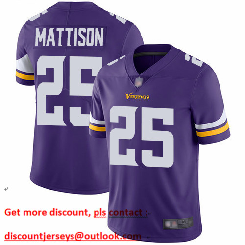 Vikings #25 Alexander Mattison Purple Team Color Men's Stitched Football Vapor Untouchable Limited Jersey