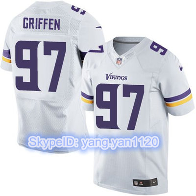 Nike Vikings #97 Everson Griffen White Men's Stitched NFL Elite Jersey