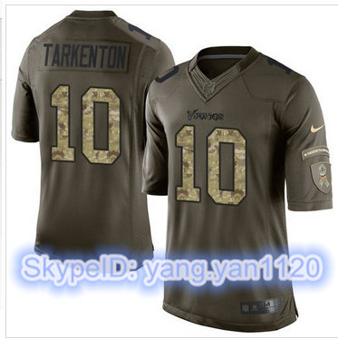 Nike Minnesota Vikings #10 Fran Tarkenton Green Men's Stitched NFL Limited Salute to Service Jersey
