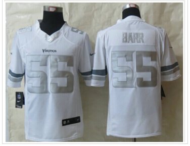 NEW Minnesota Vikings #55 Anthony Barr White NFL Limited Platinum Jersey