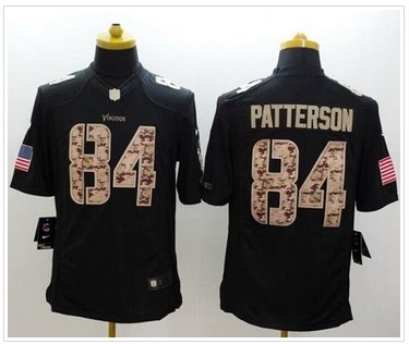 New Minnesota Vikings #84 Cordarrelle Patterson Black NFL Limited Salute to service jersey