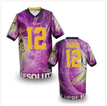 Minnesota Vikings #12 HARVIN Men's Stitched NFL Elite Fanatical Version Jersey (2)