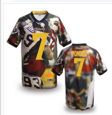 Minnesota Vikings #7 PONDER Men's Stitched NFL Elite Fanatical Version Jersey (7)