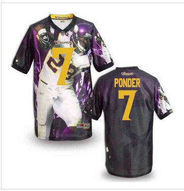 Minnesota Vikings #7 PONDER Men's Stitched NFL Elite Fanatical Version Jersey (3)