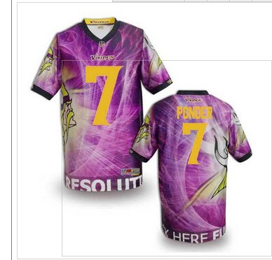 Minnesota Vikings #7 PONDER Men's Stitched NFL Elite Fanatical Version Jersey (2)