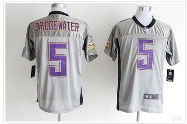 Minnesota Vikings #5 Teddy Bridgewater Grey Shadow NFL Elite Jersey
