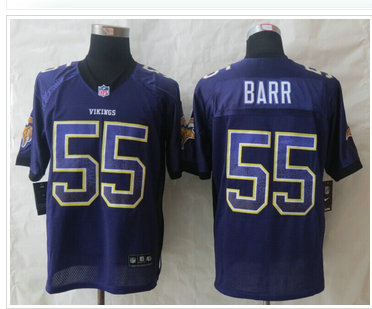 NEW Minnesota Vikings #55 Anthony Barr Purple Team Color NFL Elite Drift Fashion Jersey