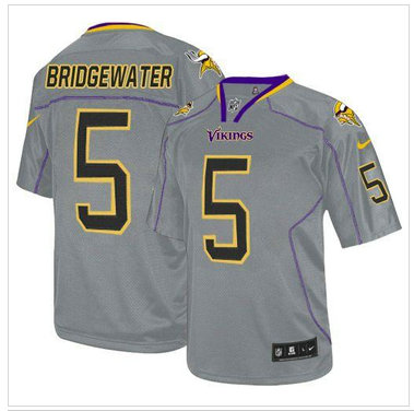 NEW Minnesota Vikings #5 Teddy Bridgewater Lights Out Grey NFL Elite Jersey