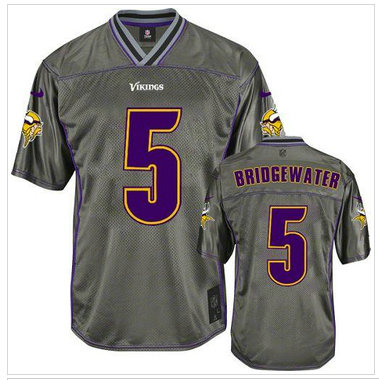 NEW Minnesota Vikings #5 Teddy Bridgewater Grey NFL Elite Vapor Jersey