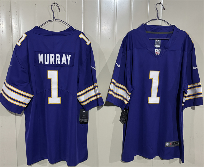 Men's Minnesota Vikings #1 Kyler Murray Purple 2025 Throwback Vapor Untouchable Limited Stitched Jersey