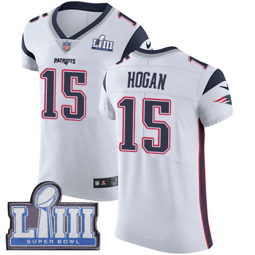 Nike Patriots #15 Chris Hogan White Super Bowl LIII Bound Men's Stitched NFL Vapor Untouchable Elite Jersey Nike Patriots #15 Chris Hogan White Super Bowl LIII Bound Men's Stitched NFL Vapor Untouchable Elite Jersey