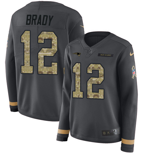 Nike Patriots #12 Tom Brady Anthracite Salute to Service Nike Patriots #12 Tom Brady Anthracite Salute to Service