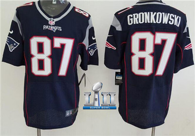 Nike Patriots #87 Rob Gronkowski Navy Blue Team Color Super Bowl LII Men's Stitched NFL New Elite Jersey