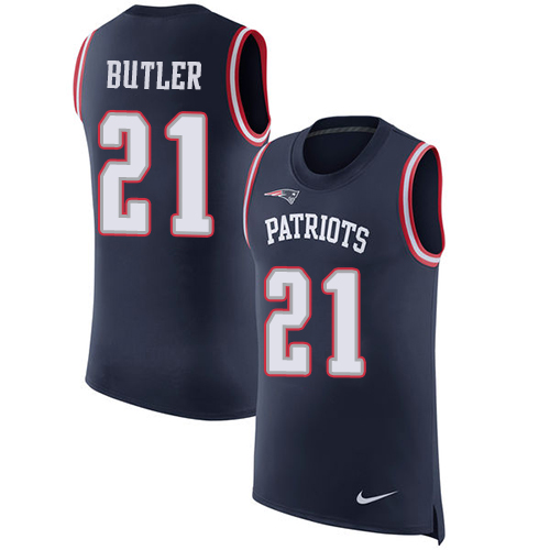 Nike Patriots #21 Malcolm Butler Navy Blue Team Color Men's Stitched NFL Limited Rush Tank Top Jersey Nike Patriots #21 Malcolm Butler Navy Blue Team Color Men's Stitched NFL Limited Rush Tank Top Jersey