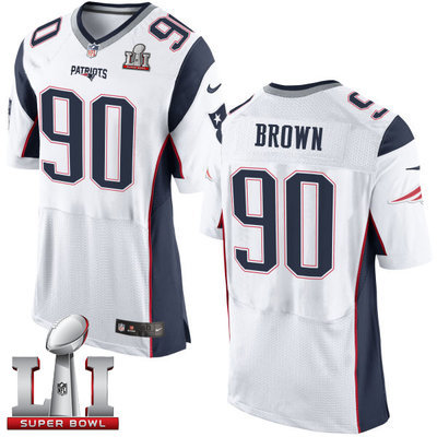 Nike Patriots #90 Malcom Brown White Super Bowl LI 51 Men's Stitched NFL New Elite Jersey