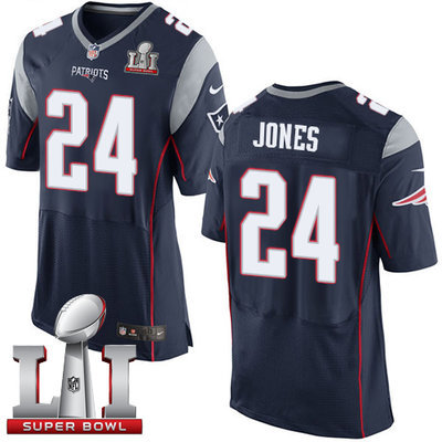 Nike Patriots #24 Cyrus Jones Navy Blue Team Color Super Bowl LI 51 Men's Stitched NFL New Elite Jersey Nike Patriots #24 Cyrus Jones Navy Blue Team Color Super Bowl LI 51 Men's Stitched NFL New Elite Jersey