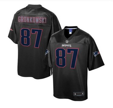 Nike New England Patriots #87 Rob Gronkowski Black Men's NFL Pro Line Black Reverse Fashion Game Jersey
