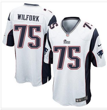 New New England Patriots #75 Vince Wilfork White NFL Game Jersey