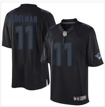 Nike New England Patriots #11 Julian Edelman Black NFL Impact Limited Jersey