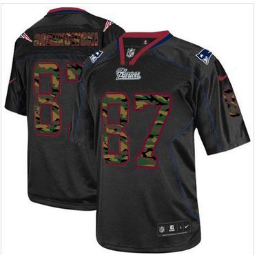 NEW New England Patriots #87 Rob Gronkowski Black NFL Elite Camo Fashion Jersey