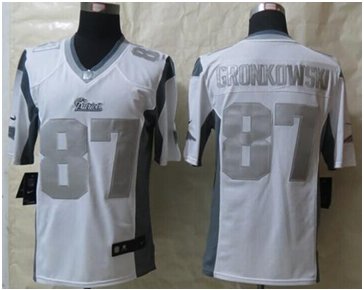 NEW New England Patriots #87 Rob Gronkowski White NFL Limited Platinum Jersey NEW New England Patriots #87 Rob Gronkowski White NFL Limited Platinum Jersey