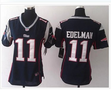 Women's NEW Patriots #11 Julian Edelman Navy Blue Team Color NFL Elite Jersey