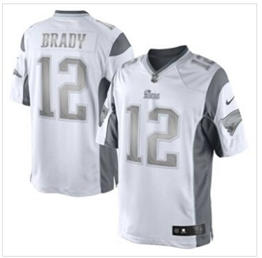 New England Patriots #12 Tom Brady White Platinum Jersey